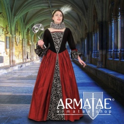 Renaissance Kleid Taft Samt...