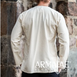 Weiches Bauernhemd Felix Natur 2018n mit Taschen von Leonardo Carbone bei Armatae.shop