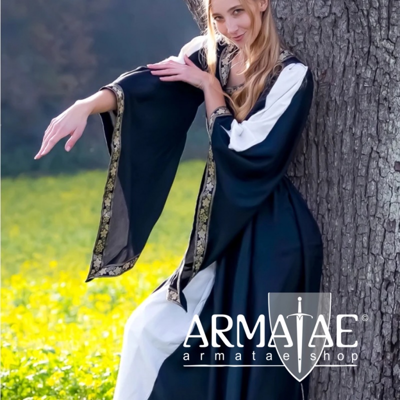 Mittelalter Kleid Ivette von Leonardo Carbone Schwarz Weiß
