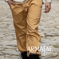 Mittelalter-Hose „Veit“ Honigbraun mit Gummizug | Bequeme Baumwollhose für Alltag & Events auf https://armatae.shop - Bild 1