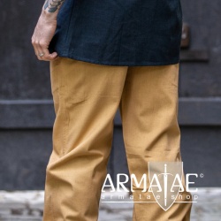 Mittelalter-Hose „Veit“ Honigbraun mit Gummizug | Bequeme Baumwollhose für Alltag & Events auf https://armatae.shop - Bild 3