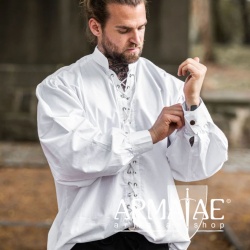 Mittelalter Schnuerhemd Dagwin Weiß 2052w von Leonardo Carbone bei Armatae.shop