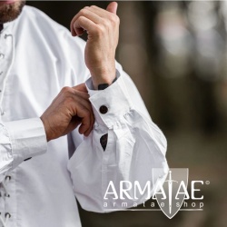 Mittelalter Schnuerhemd Dagwin Weiß 2052w von Leonardo Carbone bei Armatae.shop