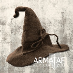 Leonardo Carbone Zaubererhut aus Wolle "MERLIN" Braun CP-68b auf https://armatae.shop