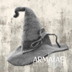 Leonardo Carbone Zaubererhut aus Wolle "MERLIN" Grau CP-68gr auf https://armatae.shop