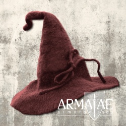 Leonardo Carbone Zaubererhut aus Wolle "MERLIN" Rot CP-68r auf https://armatae.shop