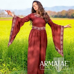 Edles Viskose Kleid Rostrot von Leonardo Carbone auf https://armatae.shop - Bild 3