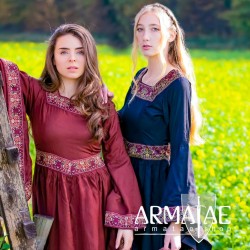 Edles Viskose Kleid Rostrot von Leonardo Carbone auf https://armatae.shop - Bild 5