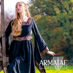 Kleid Viskose Schwarz mit Bordüren Mittelalter von Leonardo Carbone