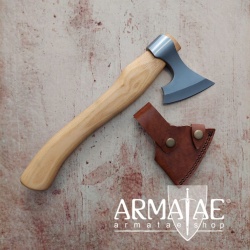 Wikinger Wurfaxt klein AH323NF mit Lederscheide auf https://armatae.shop