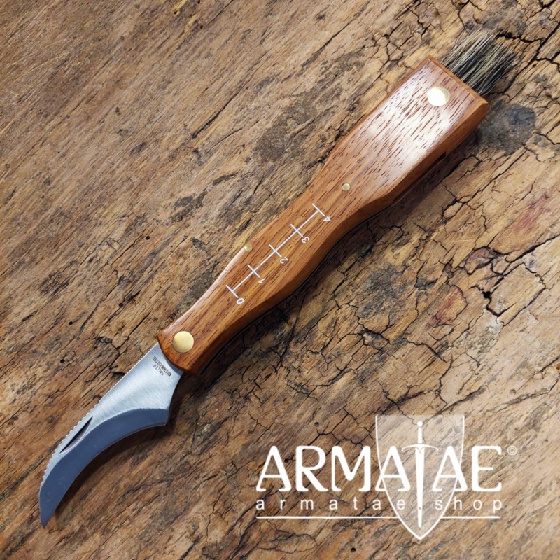 Pilzmesser 83285 mit klappbarer Bürste und 420er-Klinge auf https://armatae.shop