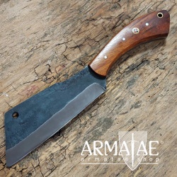 https://armatae.shop Carbonstahl Messer "Cleaver" mit Lederscheide ANEKB1750S