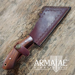 https://armatae.shop Carbonstahl Messer "Cleaver" mit Lederscheide ANEKB1750S