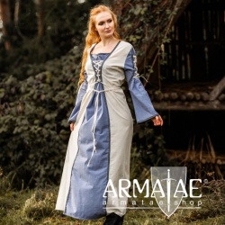 Mittelalter Kleid Amalia Natur/Taubenblau 4963bln auf https://armatae.shop