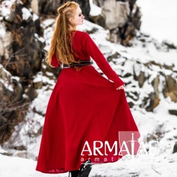 Wikinger Kleid 100 % Leinen "Anna" Rot auf https://armatae.shop