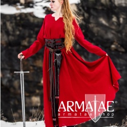 Wikinger Kleid 100 % Leinen "Anna" Rot auf https://armatae.shop
