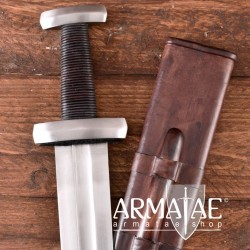 geschmiedet Battle-Merchant Wikingerschwert mit Scheide Echt Metall Wikinger Hurum Schwert 