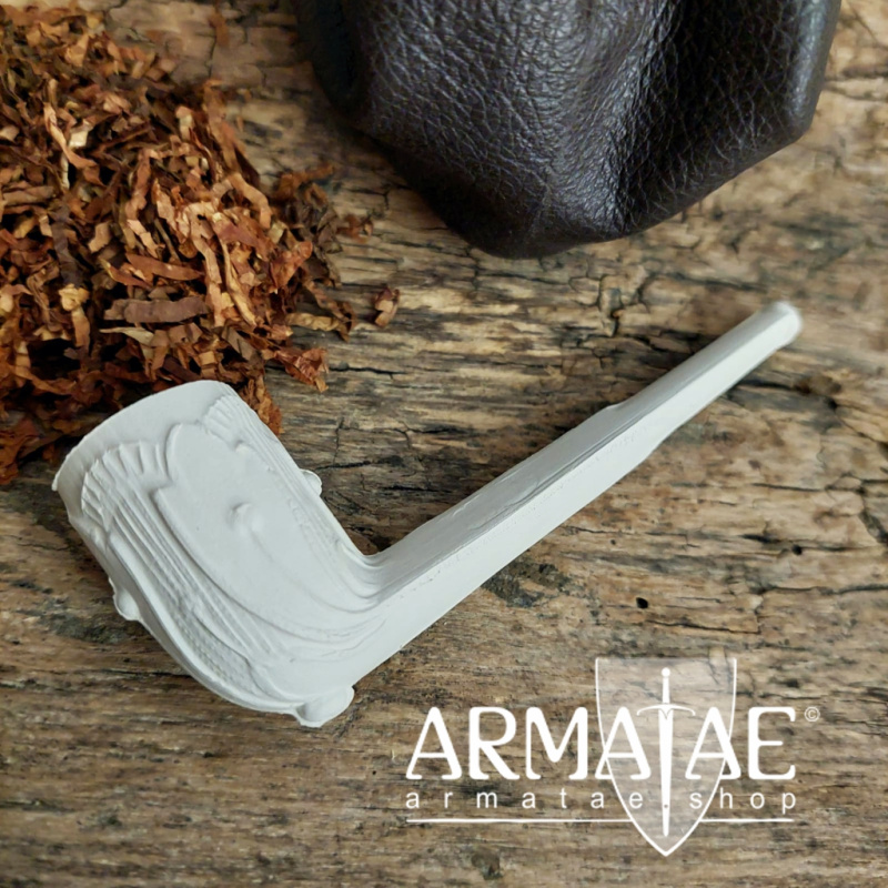 Traditionell gebackene Ton Tabakpfeife des 17. Jhd. Lilie auf https://armatae.shop