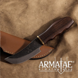 Messer mit Griff aus Holz, ca. 20 cm, Lederscheide auf https://armatae.shop