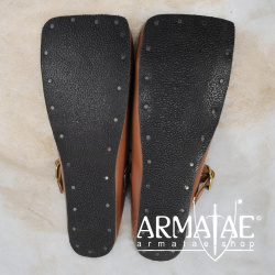 Kuhmaulschuhe / Renaissance Schuhe braun-schwarz "Caspar" auf https://armatae.shop