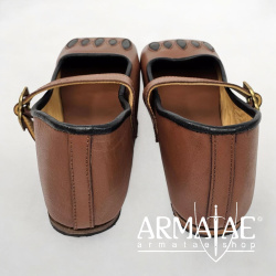 Kuhmaulschuhe / Renaissance Schuhe braun-schwarz "Caspar" auf https://armatae.shop