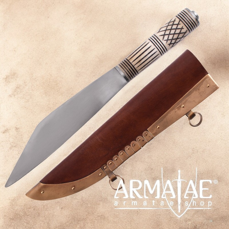 Wikinger Skramasax, Saxmesser mit Knochengriff auf https://armatae.shop