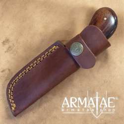 Damast Skinner ANF18024 mit Lederscheide auf https://armatae.shop