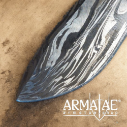 Damast Skinner ANF18024 mit Lederscheide auf https://armatae.shop