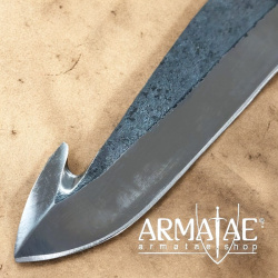 https://armatae.shop Carbonstahl Jagdmesser mit Lederscheide ANE1021290SL