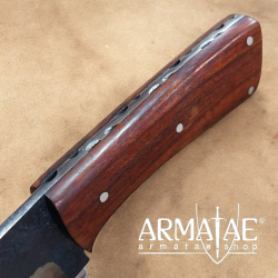 https://armatae.shop Carbonstahl Jagdmesser mit Lederscheide ANE1021290SL