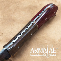 https://armatae.shop Carbonstahl Jagdmesser mit Lederscheide ANE1031290SL