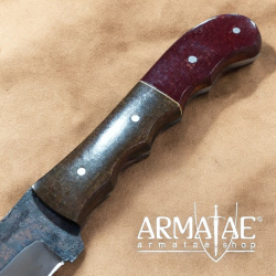 https://armatae.shop Carbonstahl Jagdmesser mit Lederscheide ANE1031290SL