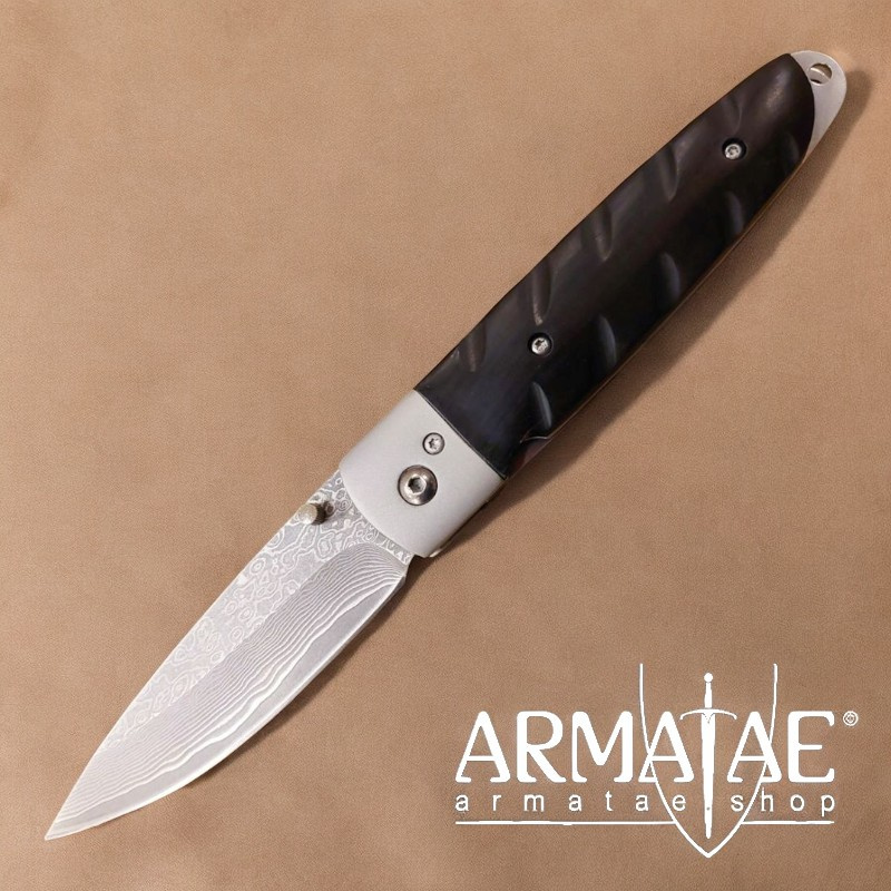 Hight End SanMai Damast Taschenmesser arretierend mit Wenge Holzgriff auf https://armatae.shop