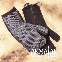 Kettenfäustlinge, ID 6mm unbehandelt, braunes Leder auf https://armatae.shop