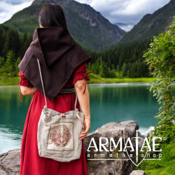 Umhängetasche mit Wikinger Stickerei "Tora" Natur auf https://armatae.shop