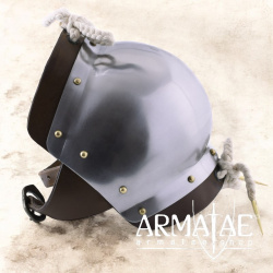 Kniebuckel (Paar), Leder, Stahl poliert auf https://armatae.shop