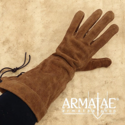 Veloursleder Handschuhe Braun von Epic Armoury auf https://armatae.shop