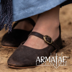 Leonardo Carbone Mittelalter Damenschuhe Cecilie in Braun auf https://armatae.shop