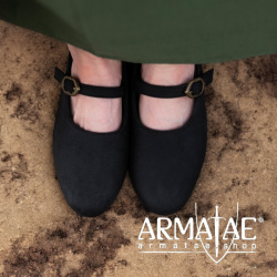 Damenschuhe "Rieke" Nubukleder Schwarz auf https://armatae.shop