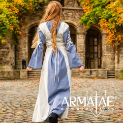 Mittelalter Kleid Amalia Natur/Taubenblau auf https://armatae.shop