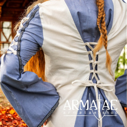 Mittelalter Kleid Amalia Natur/Taubenblau auf https://armatae.shop