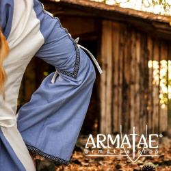 Mittelalter Kleid Amalia Natur/Taubenblau auf https://armatae.shop