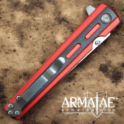 Einhandmesser Ganzmetall Rot / Schwarz auf https://armatae.shop