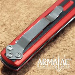 Einhandmesser Ganzmetall Rot / Schwarz auf https://armatae.shop