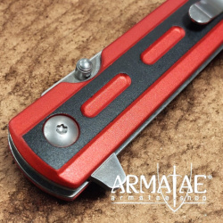 Einhandmesser Ganzmetall Rot / Schwarz auf https://armatae.shop