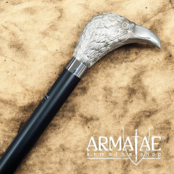 Wanderstock Metall versilbert, Buche, von Gastrock auf https://armatae.shop