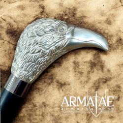 Wanderstock Metall versilbert, Buche, von Gastrock auf https://armatae.shop