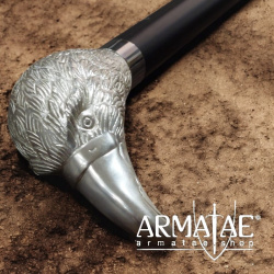 Wanderstock Metall versilbert, Buche, von Gastrock auf https://armatae.shop