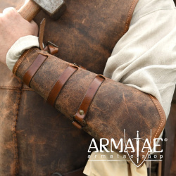 Armschützer Sindri aus Fettleder, Braun auf https://armatae.shop