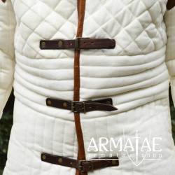 Gambeson mit abnehmbaren Ärmeln & Leder, Natur-Braun ULF-CL-29 auf https://armatae.shop